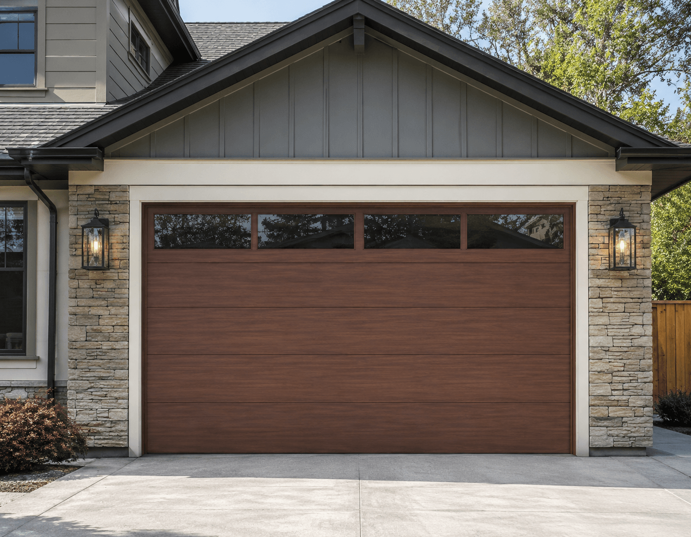 Flowery Branch GA home with new premium garage door.